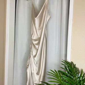 Champagne nude silky dress